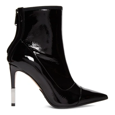 Balmain 110mm Blair Patent Leather Ankle Boots In Black