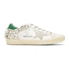 GOLDEN GOOSE GOLDEN GOOSE WHITE AND GREEN DIAMOND SUPERSTAR trainers