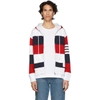 THOM BROWNE THOM BROWNE MULTICOLOR RUGBY STRIPE ZIP-UP HOODIE