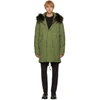 MR & MRS ITALY MR AND MRS ITALY GREEN LONG FUR PARKA