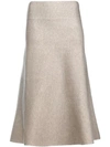 AGNONA AGNONA HIGH WAISTED SWING SKIRT - NEUTRALS