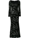 TALBOT RUNHOF EMBROIDERED VELVET GOWN