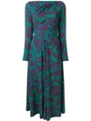 TALBOT RUNHOF CONTRAST LEAF PRINT DRESS