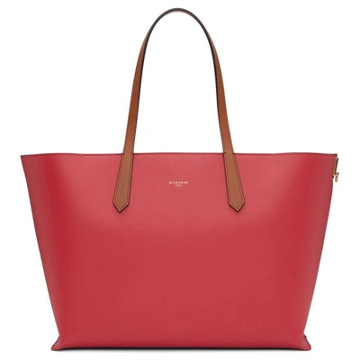 Givenchy Gv Medium Smooth Leather Shopper Tote Bag In Red