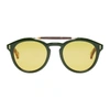 GUCCI GUCCI GREEN AND RED OPULENT VINTAGE PILOT SUNGLASSES