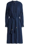 ANTIK BATIK Belted cotton-chambray shirt dress,3074457345619265833