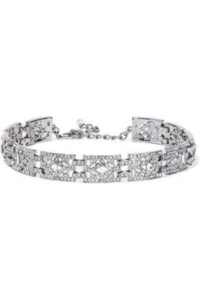 Kenneth Jay Lane Woman Silver-tone Crystal Choker Silver