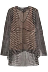 NARCISO RODRIGUEZ CUTOUT POLKA-DOT SILK-CHIFFON BLOUSE,3074457345618994469