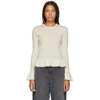 SEE BY CHLOÉ SEE BY CHLOE WHITE RUFFLED WOOL SWEATER
