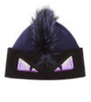 FENDI FUR-TRIMMED BEANIE,P00338089