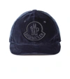 Moncler Logo Velvet Cap - Blue