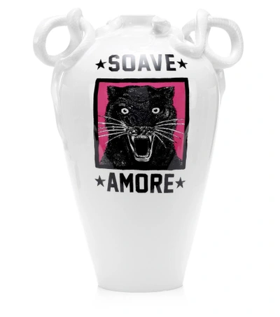 Gucci Trouserher Porcelain Snake Vase In Pink,white