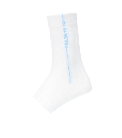 Prada Logo Open-toe Socks In White