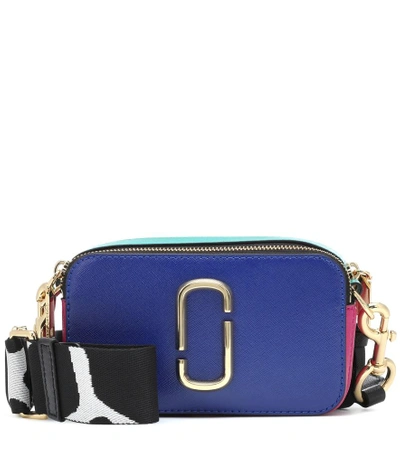 Marc Jacobs Snapshot Small Leather Shoulder Bag In Blue