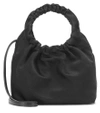 The Row Double Circle Small Leather Bag In Black