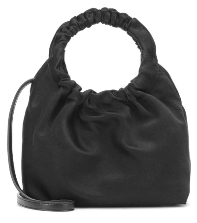 The Row Double Circle Small Leather Bag In Black