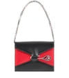 Alexander Mcqueen Pin Two-tone Leather Shoulder Bag In Black