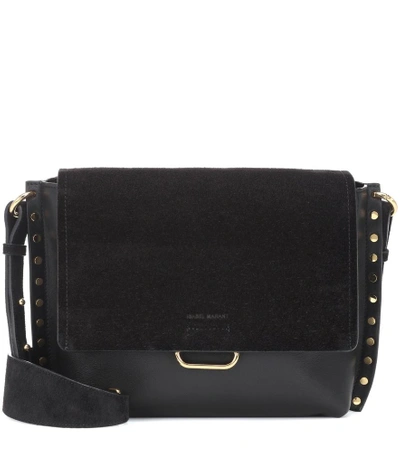 Isabel Marant Asli Large Leather And Suede Shoulder Bag In Black