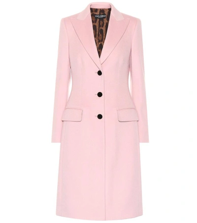 Dolce & Gabbana Wool Coat In Pink