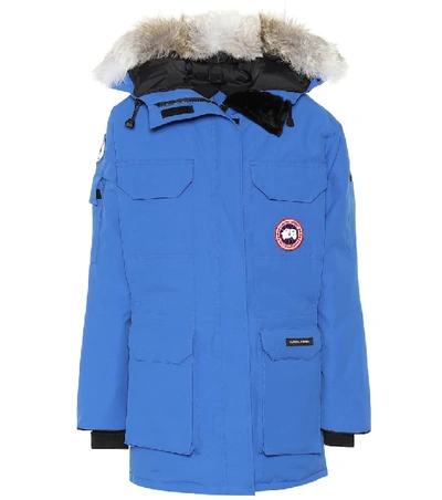 Canada Goose Pbi Expedition Hooded Down Parka With Genuine Coyote Fur Trim In Royal Blue