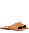 Carrie Forbes Salon Raffia Flat Sandals In Beige