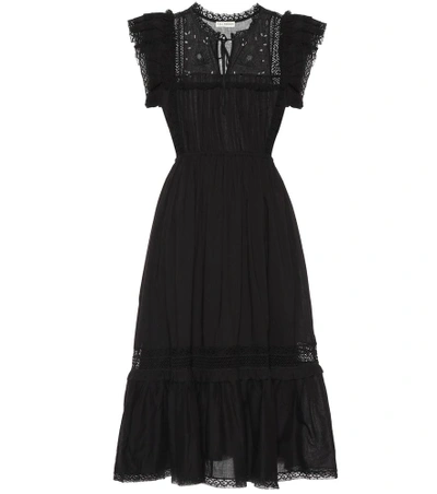 Ulla Johnson Elvina Cotton Midi Dress In Black