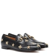 GUCCI Jordaan embroidered leather loafers,P00335051