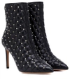 VALENTINO GARAVANI ROCKSTUD SPIKE LEATHER ANKLE BOOTS,P00335528