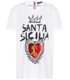 DOLCE & GABBANA SANTA SICILIA COTTON T-SHIRT,P00325725