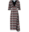 Prada Lipstick Print Twill Dress In Red