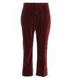 SAINT LAURENT CROPPED VELVET PANTS,P00326393