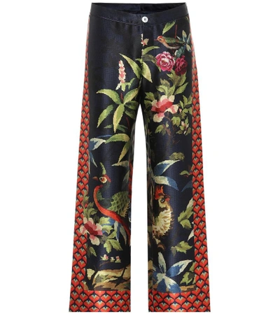 F.r.s For Restless Sleepers Ceo Printed Silk Straight-leg Pants