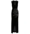 BALMAIN EMBELLISHED VELVET DRESS,P00327954