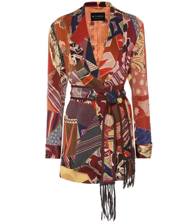 Etro Patchwork-printed Satin Jacket In Multicoloured