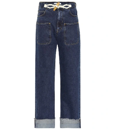 Jw Anderson Toggle-detail Straight-leg Jeans In Blue