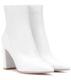 Gianvito Rossi Piper 85 Leather Ankle Boots In Off White