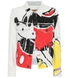 Marc Jacobs Mickey-print Button-down Denim Jacket In White