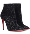 CHRISTIAN LOUBOUTIN ELOISE 100 GLITTER ANKLE BOOTS,P00340881