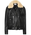 ACNE STUDIOS SHEARLING-TRIMMED LEATHER JACKET,P00340119