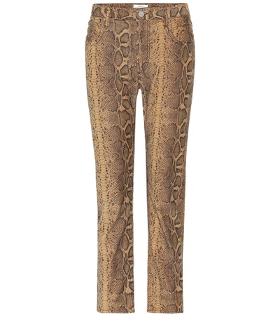 Isabel Marant Étoile Apolo Cropped Snake-print Straight-leg Jeans In Animalier