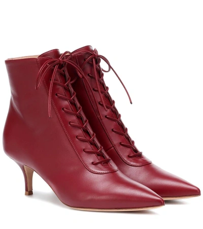 Gianvito Rossi Gillian 55 Leather Ankle Boots In Red