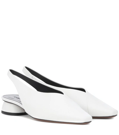 Neous Kingia Slingback Leather Pumps In White