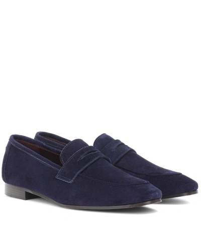 Bougeotte Flaneur Suede Loafers In Blue