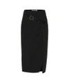 Givenchy Wool Cross-over Mid-length Skirt In Black