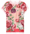 DOLCE & GABBANA FLORAL-PRINTED SILK BLOUSE,P00325905