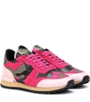 VALENTINO GARAVANI ROCKRUNNER CAMOUFLAGE SNEAKERS,P00335620