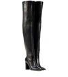 GIANVITO ROSSI MORGAN LEATHER OVER-THE-KNEE BOOTS,P00343905