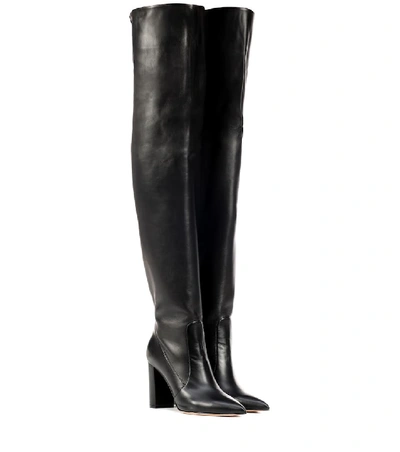 Gianvito Rossi Daenerys Leather Over-the-knee Boots In Black