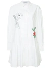 VIVETTA VIVETTA FLORAL STITCHING SHIRT DRESS - WHITE