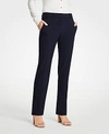 Ann Taylor The Petite Straight Pant In Seasonless Stretch - Classic Fit In Perfect Navy